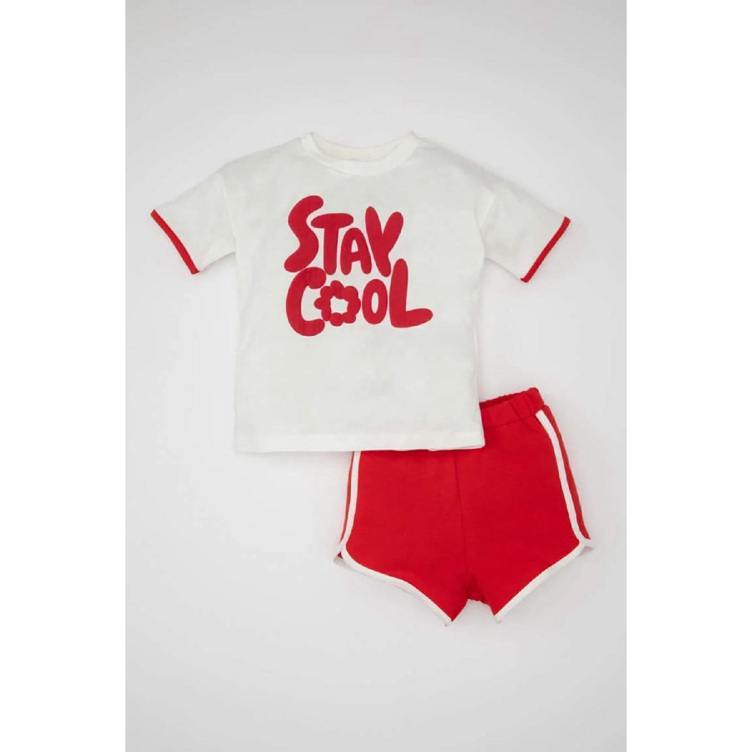 

Baby Girl Printed Short Sleeve T-shirt Shorts Set Of 2 D0884a5rd51mc 9 - 12 Ay красный