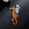 Cute Seahorse Cartoon Penguin Dripping Oil High-end Pendant Animal Brooch