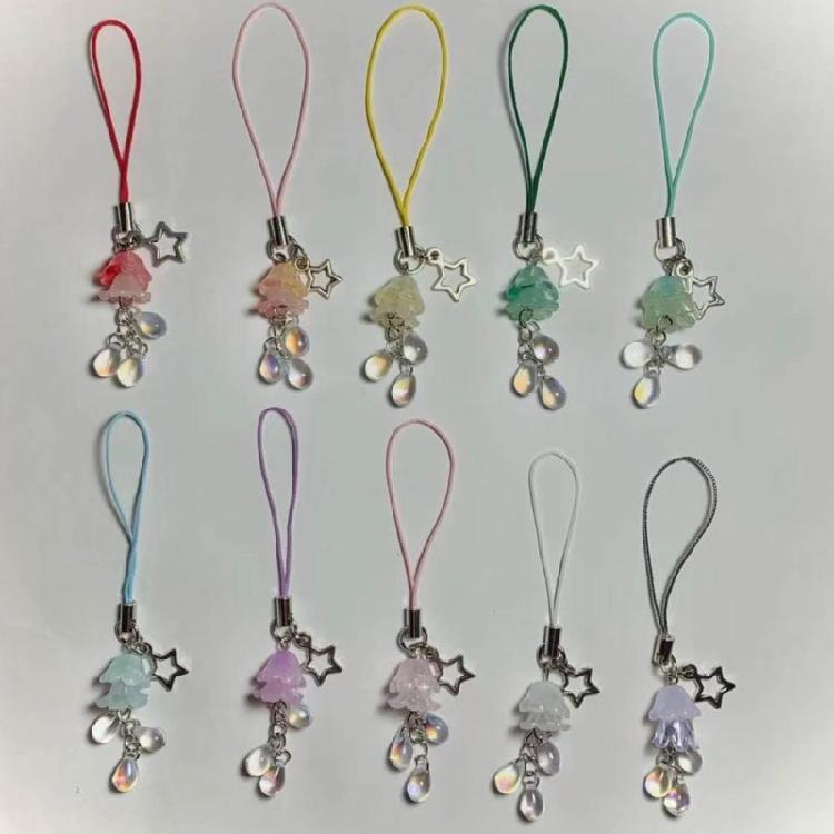 Goth Y2K Phone Charm Pendant Summer Jellyfish Keychain for Keys Bag Accessories