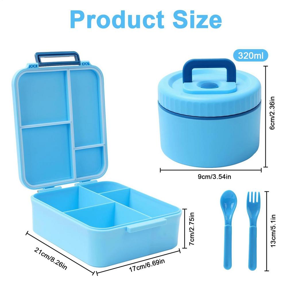 Toddler Lunch Box For Daycare Leak-proof 4-Compartment Kids Lunch Containers Toddler Bowls For Camping Work Summer Outdoor синий 3990₽