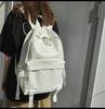 Trendy Men's PU Leather Backpack - Korean Style, Solid Color, for College Students