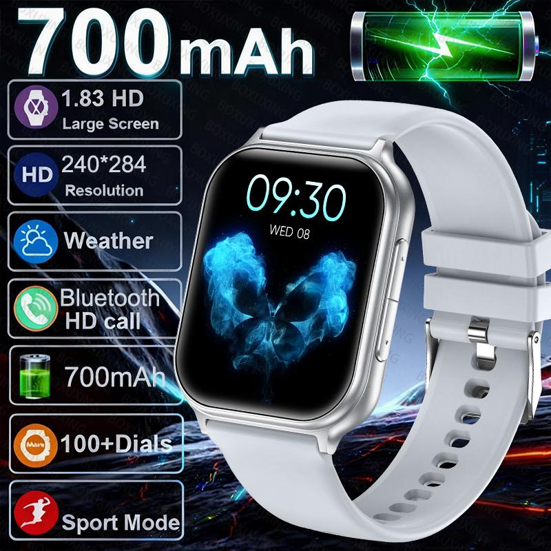 

Global version Watch 5 Bluetooth Call GPS Tracking Heart rate Blood oxygen IP68 Waterproof Sport Fitness Smart bracelet Unisex 700mAh Battery сірий