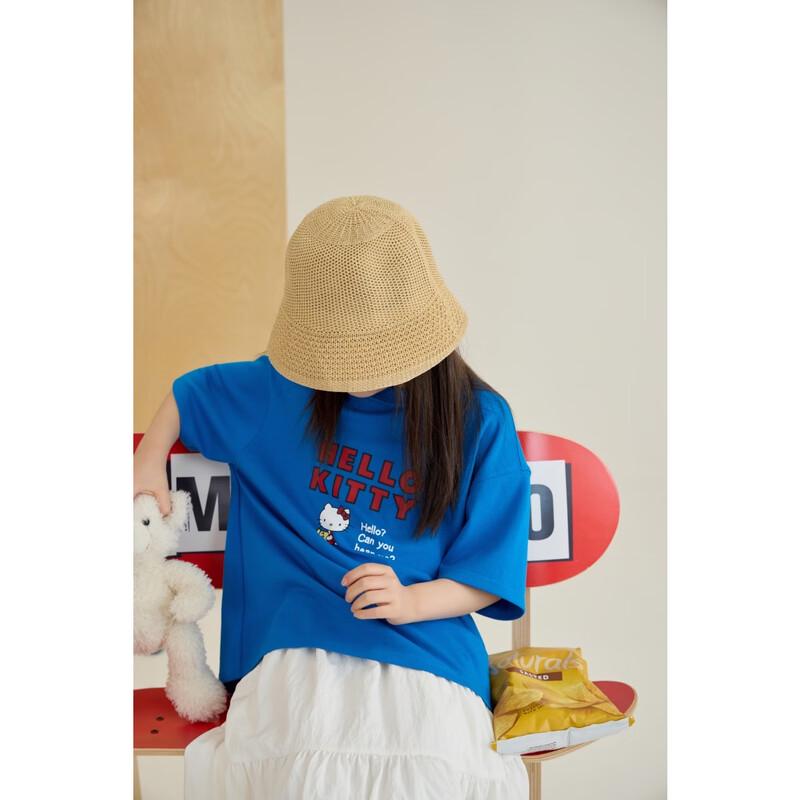 Chenchenma Girls' Kitty Print Modal Cotton T-Shirt