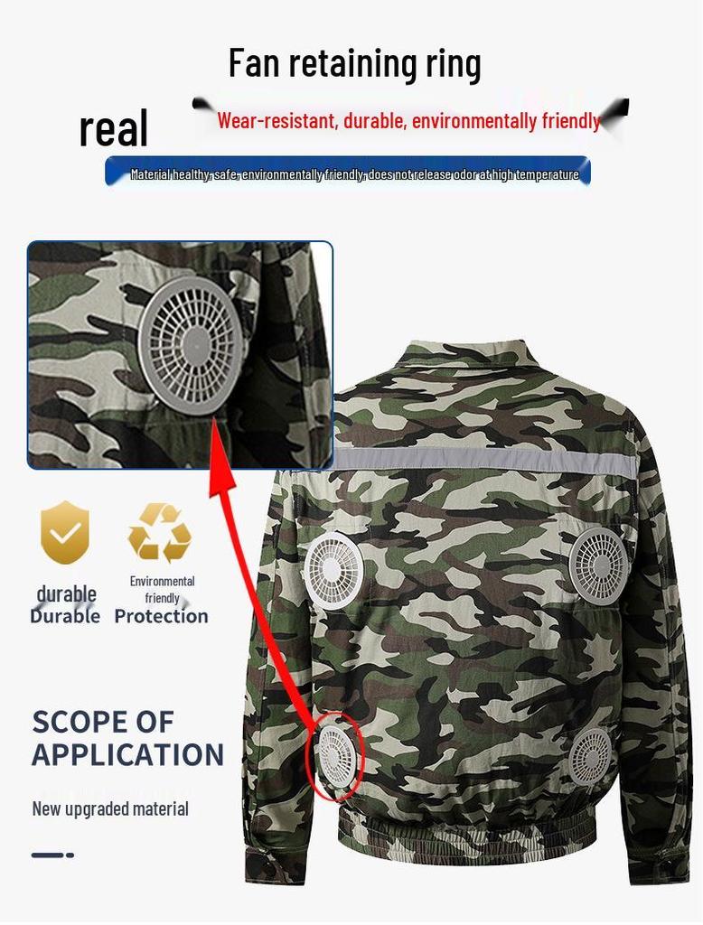 Summer Cooling Suit: Four-Fan Reflective Sun Protection Workwear