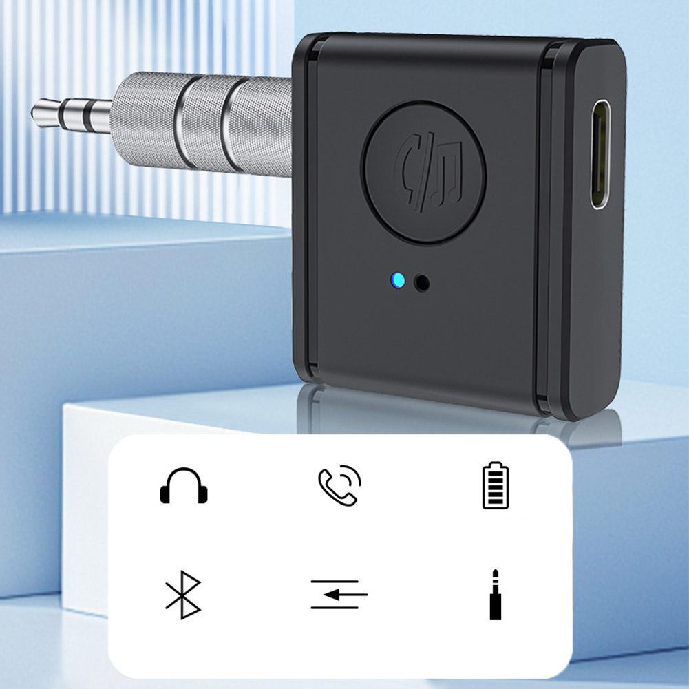Aux Receiver Wireless Car Bluetooth Adapter 3.5mm To 3.5mm Jack Audio Music Mic Handsfree Adapter For Car Speaker Bluetooth 5.3