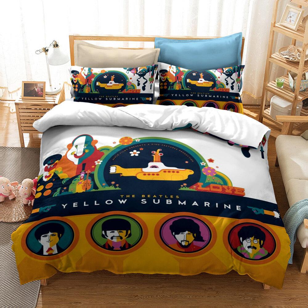 Cute Printed Quilt Cover Pillowcase Three-Piece Set Can Be Made Into Four-Piece 3D Digital Printing