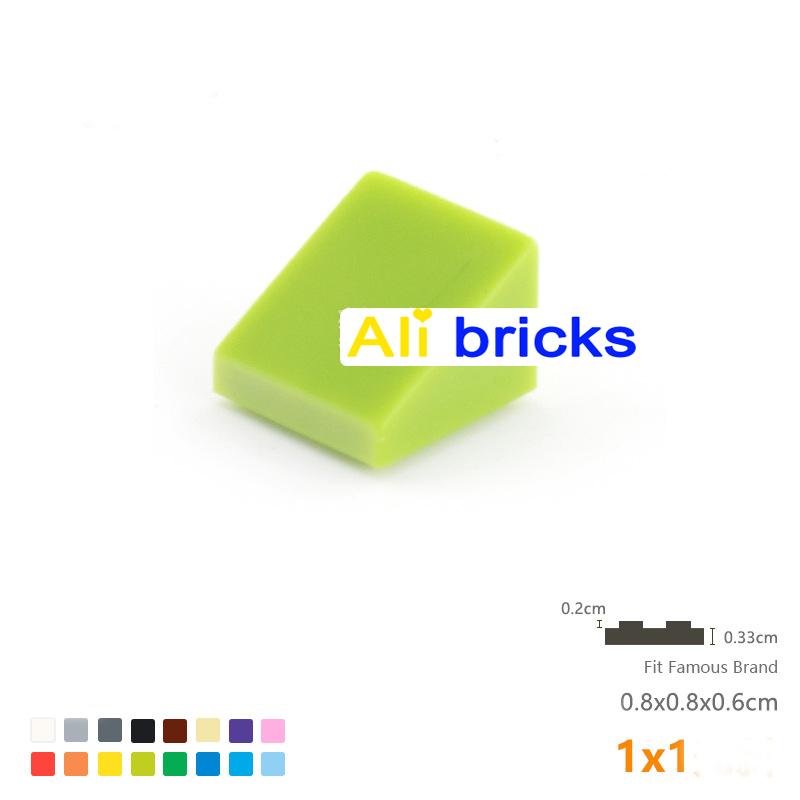 120pcs DIY Building Blocks Figure Smooth Bevel Bricks 1x1 Educational Creative Size Compatible With 54200 Toys for Children