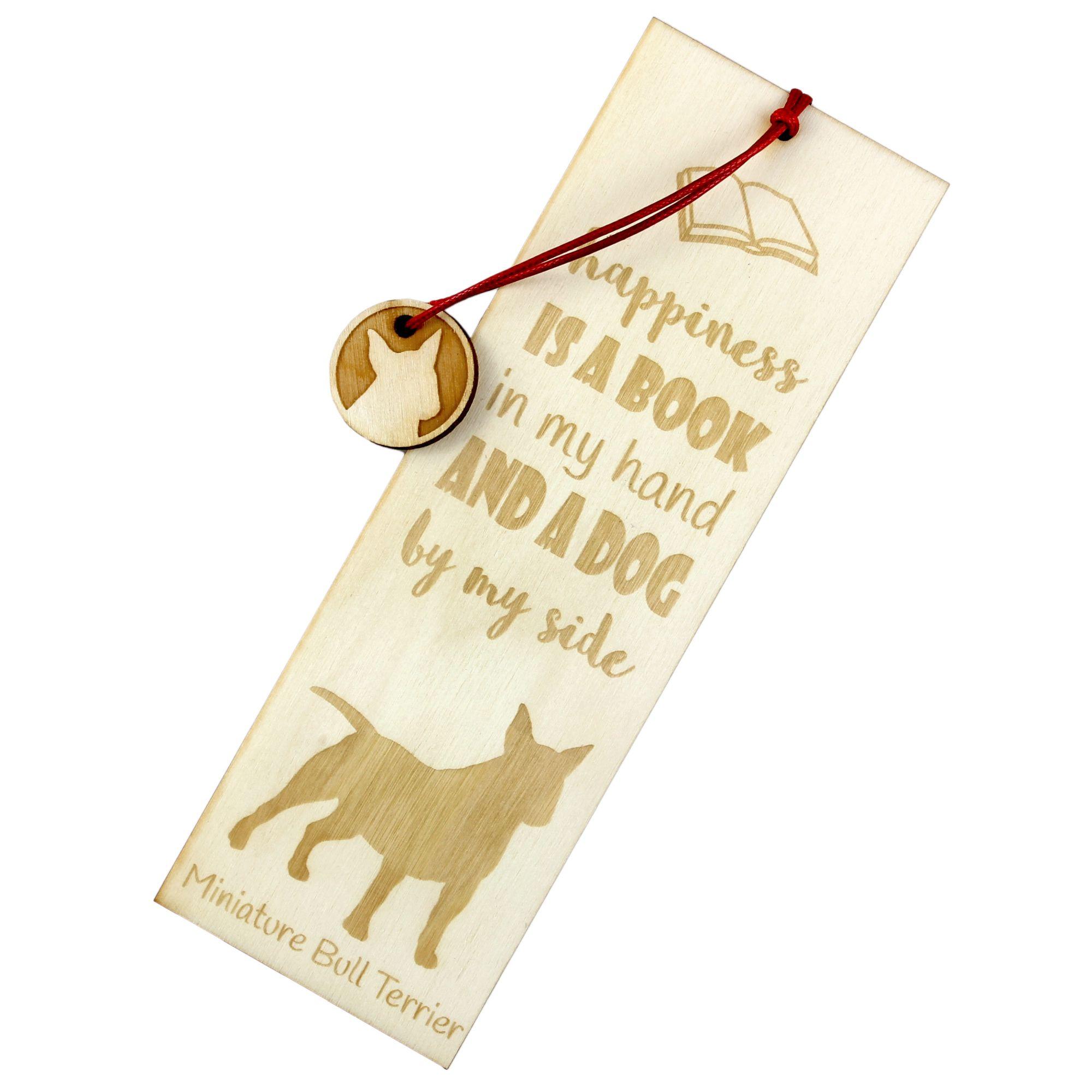 

Miniature Bull Terrier - dog bookmark, personalized bookmark, dog gadget for Art-Dog brand readers