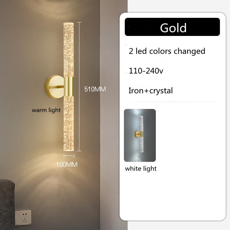 Modern Bubble Crystal Wall Lamps Indoor Two Colors Light for Bedroom Living Room Corridor Household Sconce Lighting Fixture