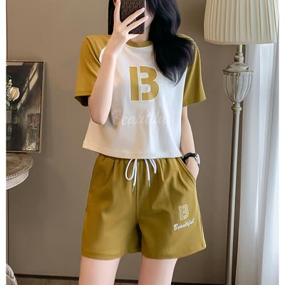 2025 Summer Korean Harajuku Short-sleeve T Shirt and Shorts Y2k Running Two-piece Set Young Girl Academic Style Casual Loose Sports Suits for Women