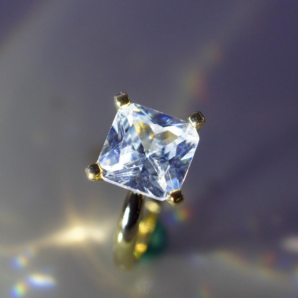 Eleganter Prinzessquadrat-Diamantring in 18 Karat Roségold-Beschichtung für Damen Modeschmuck