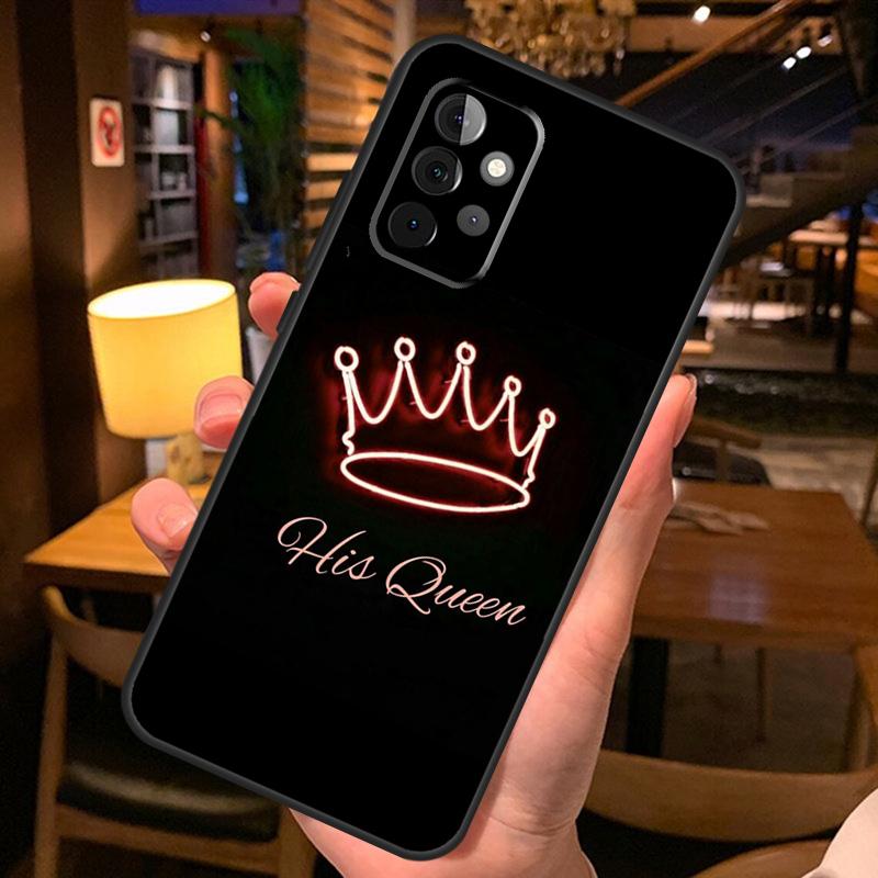 

King Queen Couple Lovers Case For Samsung Galaxy A16 A06 A26 A36 A56 A52 A53 A33 A13 A34 A54 A14 A15 A35 A55 A22 A32 Samsung A05