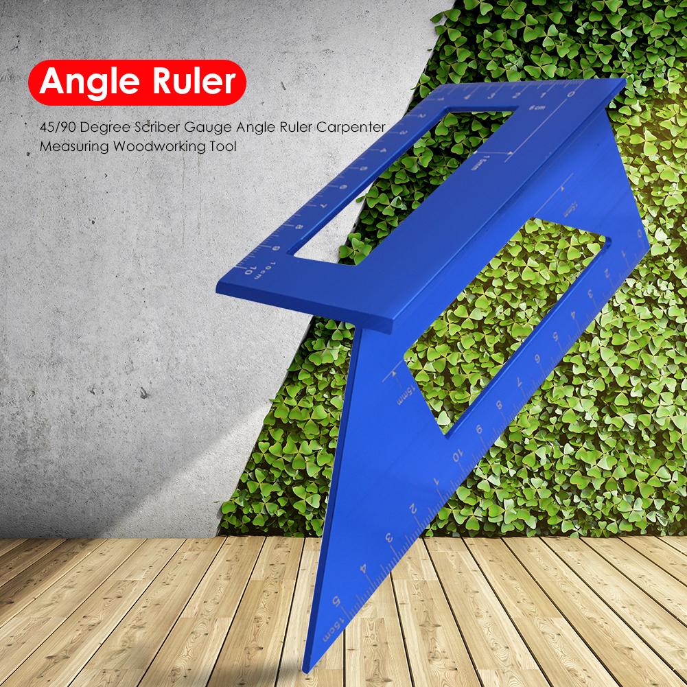 T-Type Woodworking Gauge Ruler Aluminum Alloy 45 90 Degree Gauge Ruler Accurate 3D Mitre Angle Measuring Tool Woodworking Tool