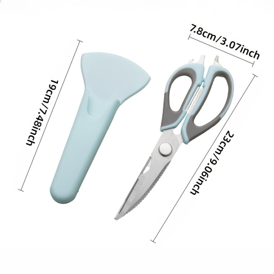 Multi-functional Kitchen Shears with Magnetic Holder - Sticks To Fridge Surfaces, Ultra-Sharp Stainless Steel Poultry Scissors for Cutting Chicken