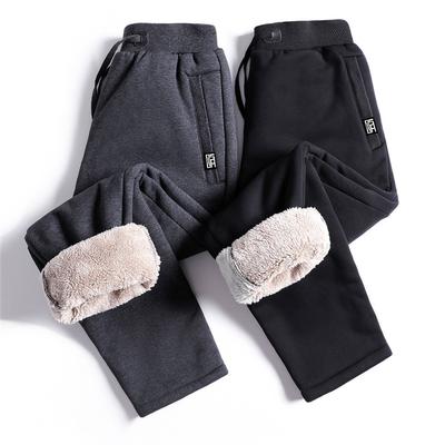 Wintersporthose für Herren Plus Samt Verdickt Lammfell Samt Hose für Herren Hoodies Gerade Warm Große Größe Herren Freizeithose