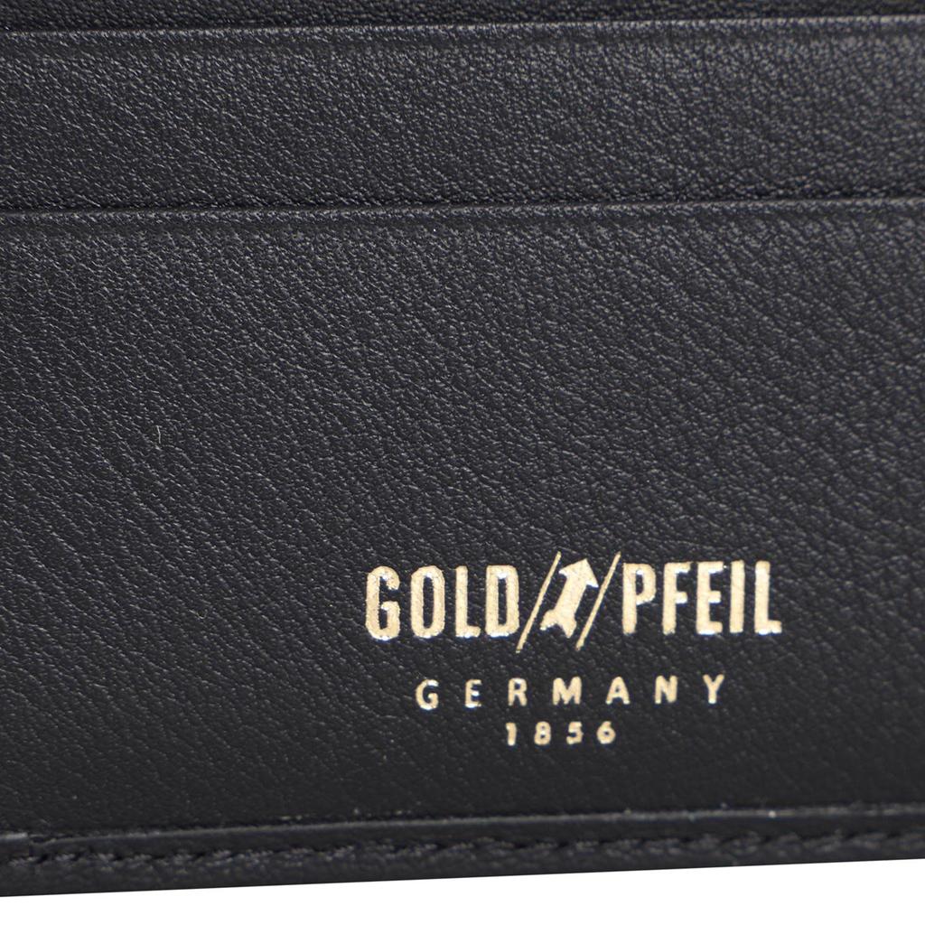 GOLD PFEIL OXFORD Men's Bifold Wallet In Genuine Leather, Black and Burgundy, GP10518 (Burgundy)