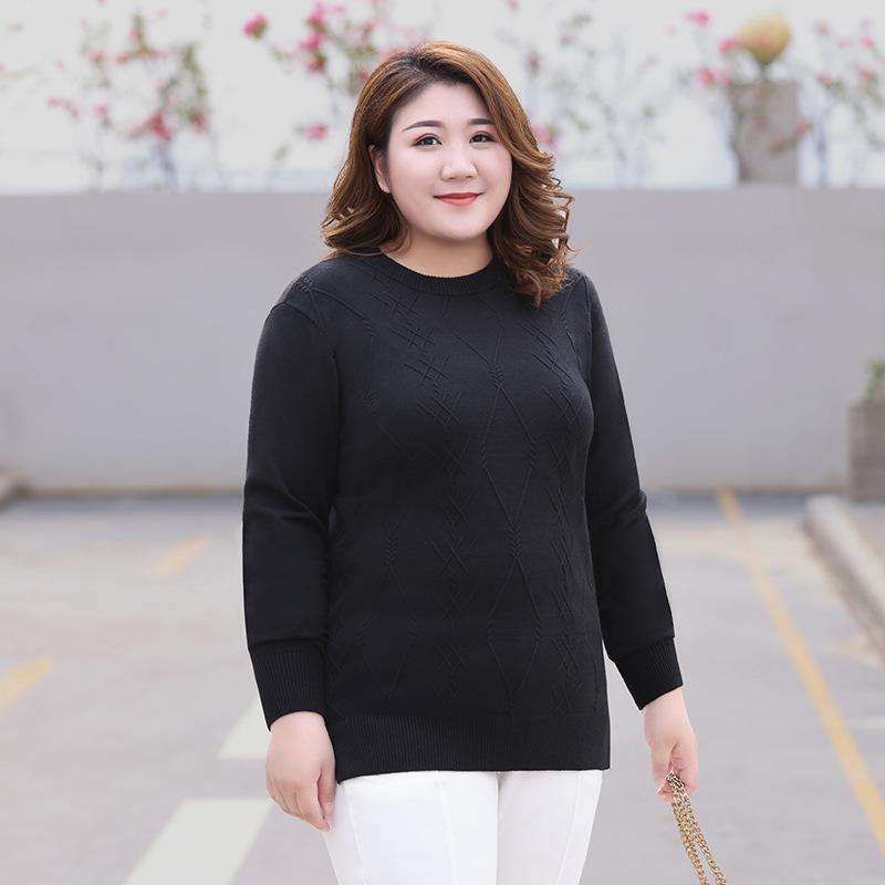 Plus Size Women's Fall Knit Slimming All In One Long Sleeved Sweater with A Base