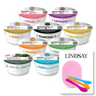 Lindsay modelovacia maska pohárikový balíček 8-dielna sada (špachtľa + špongia v cene), tea tree 4 + vitamín 4, 1 kus, 8 kusov