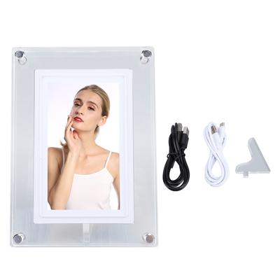 5 Inch Acrylic Digital Picture Frame Colorful LED Art Photo Frame Automatic Rotating Picture Frame