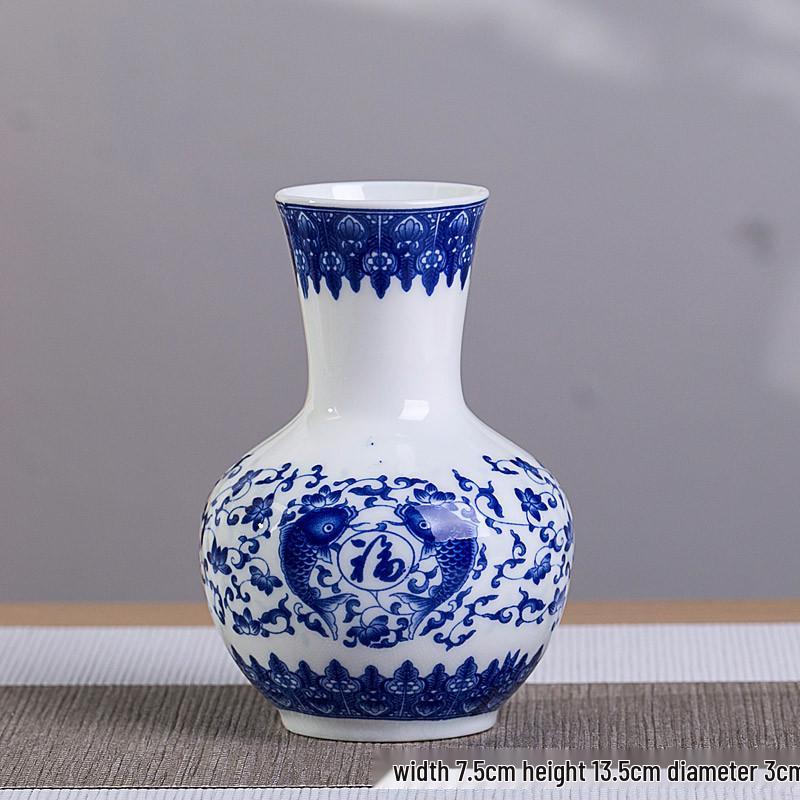 Antique Blue and White Chinese Porcelain Vase - European & American Handicraft for Flower Arrangements