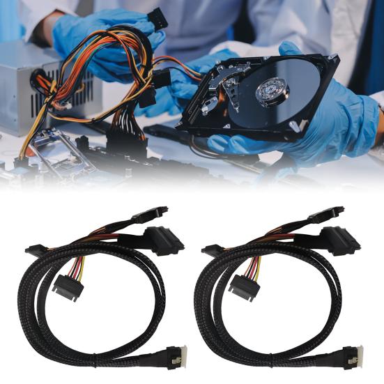 80CM Slim SAS SFF-8654 8i na 2xSFF-8639 NVMe U.2 Adaptérový kabel pro SSD Vysokorychlostní přenos SFF-8654 74pin na SFF-8639 68pin Datový kabel pro pevný disk