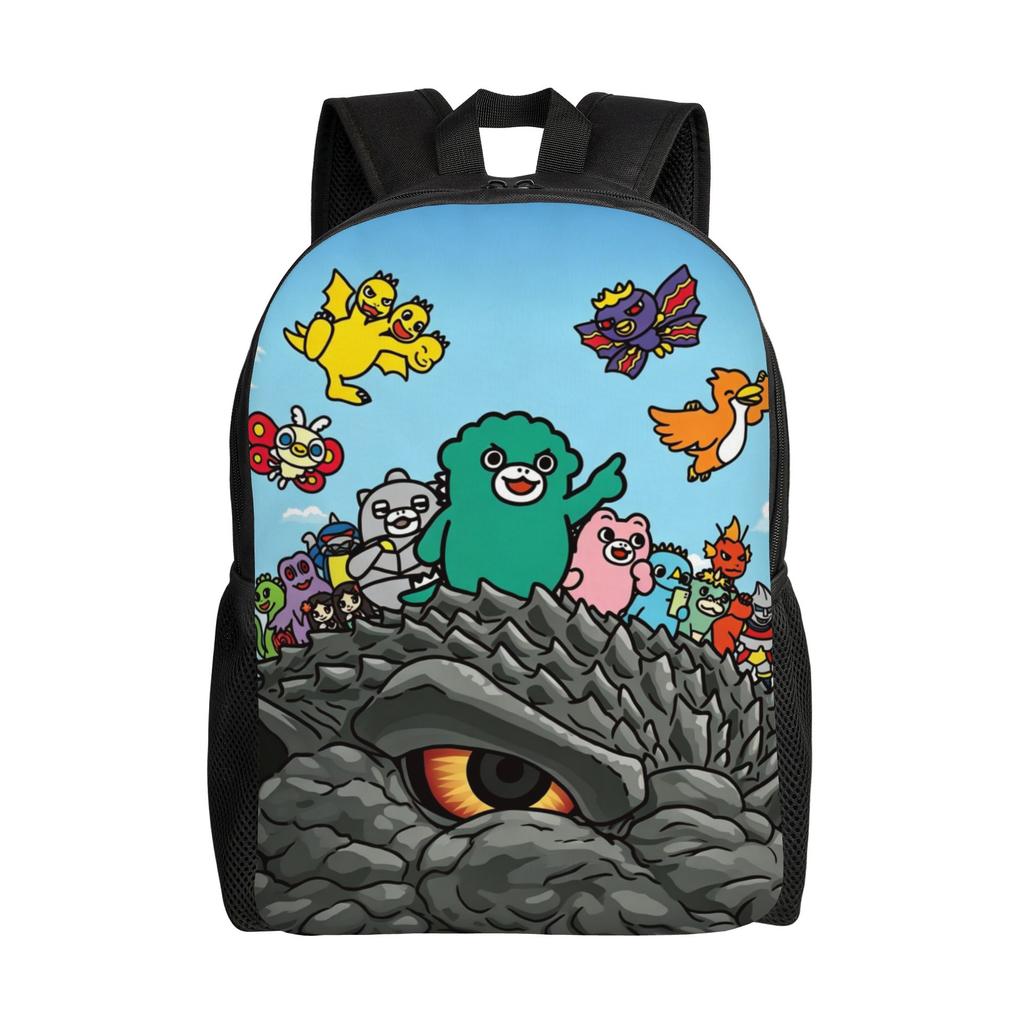 Chibi Monster Raids Again Backpack for Men Women Cool High School Work Daypack Cute Laptop Computer Canvas Bags Outdoor