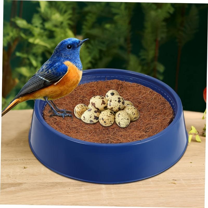 6pcs Pigeon Nesting Bowls with Coconut Fiber Mats Durable Plastic Bird Breeding & Hatching Set for Racing Pigeons Doves Quails