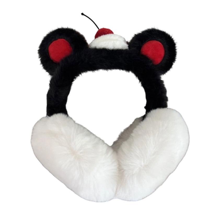 

Furry and Warm Plush Ear Warmer for Winter Outdoor Activities Keep You Warm in Cold Weather for Skiing чорний