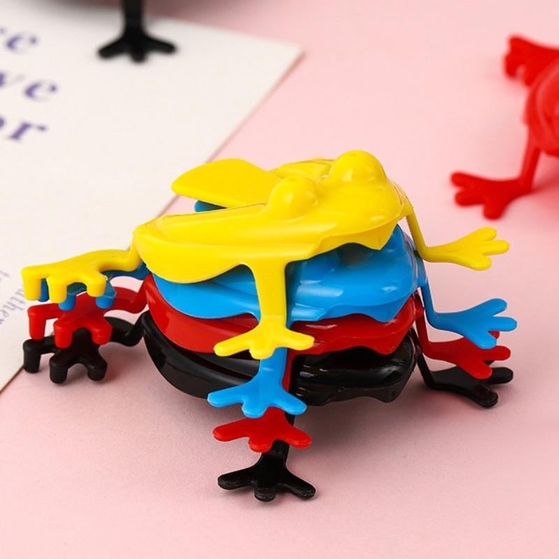 10/20Pcs Jumping Frog Toy Solid Color Plastic Bouncing Frog Parent-child Family Game Kids Birthday Party Gift Stress Relief Toys