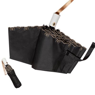 Folding UV Light Folding Umbrella for For Sunny and Rainy Automatic Opening and 8 Heat Blocking Rainy Season Stylish Embroidery Umbrella, Parasol,