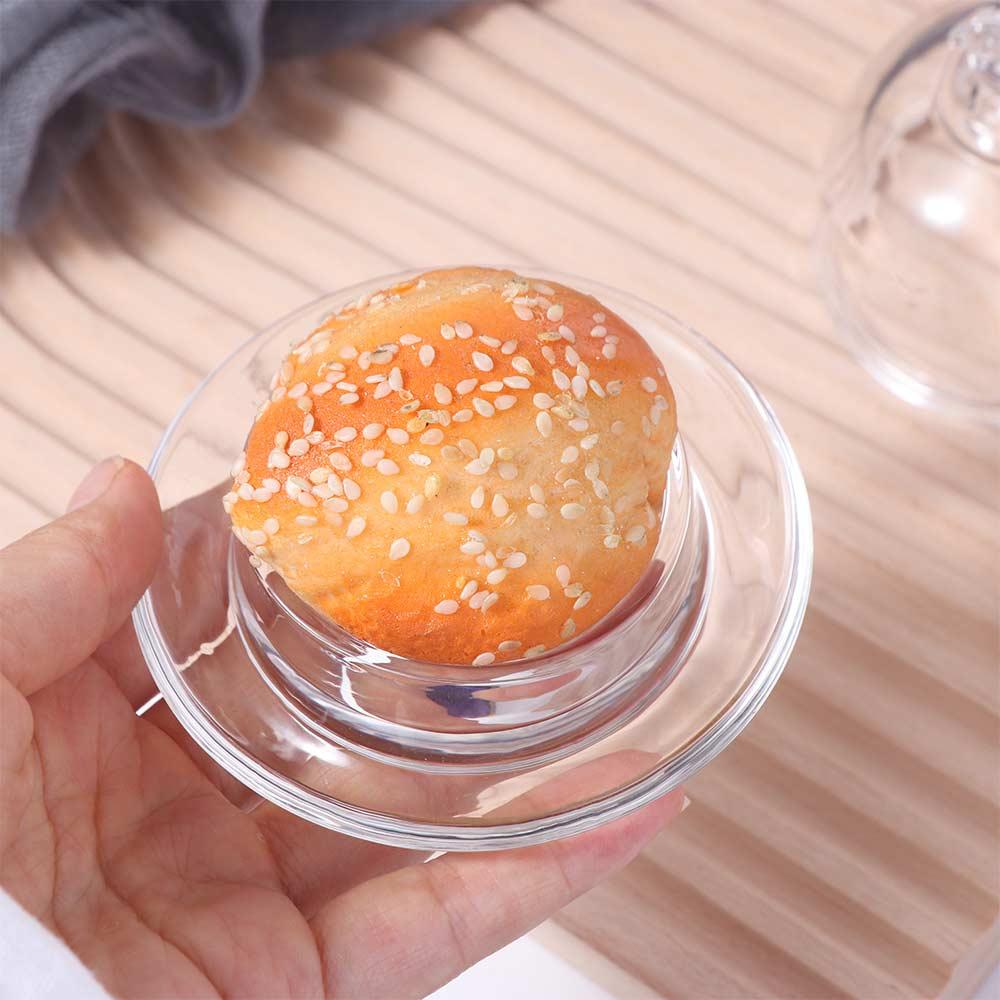 Exquisite Storage Tray with Dust Cover Dessert Plate Baking Tools Cake Display Plate Hotel