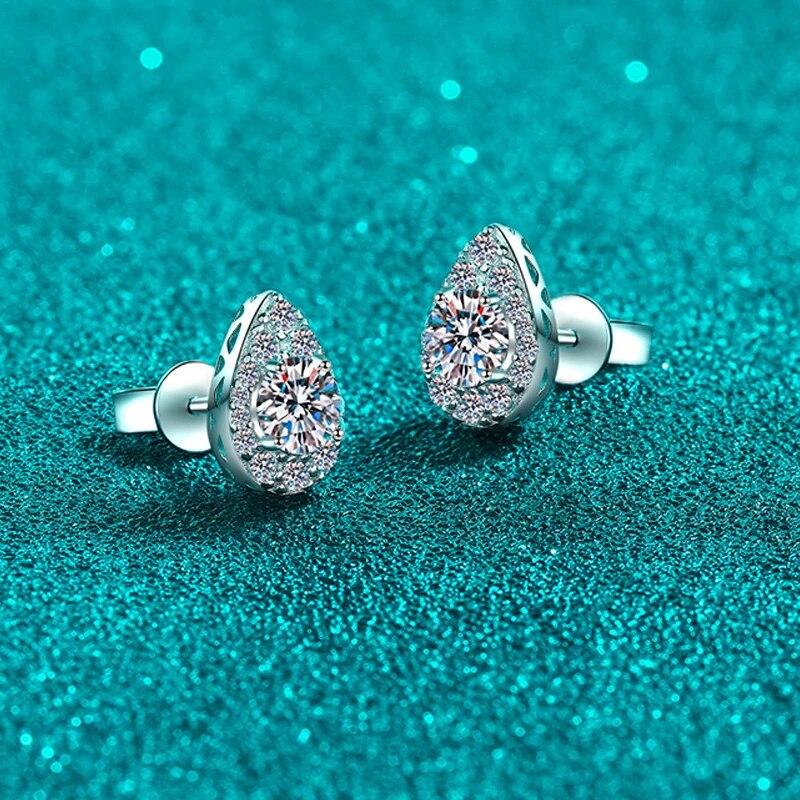 D-Farbe 1cttw Funkelnde Moissanit-Ohrstecker für Frauen, Verlobung, Geburtstagsgeschenk, Schmuck, 100 % 925er Sterlingsilber