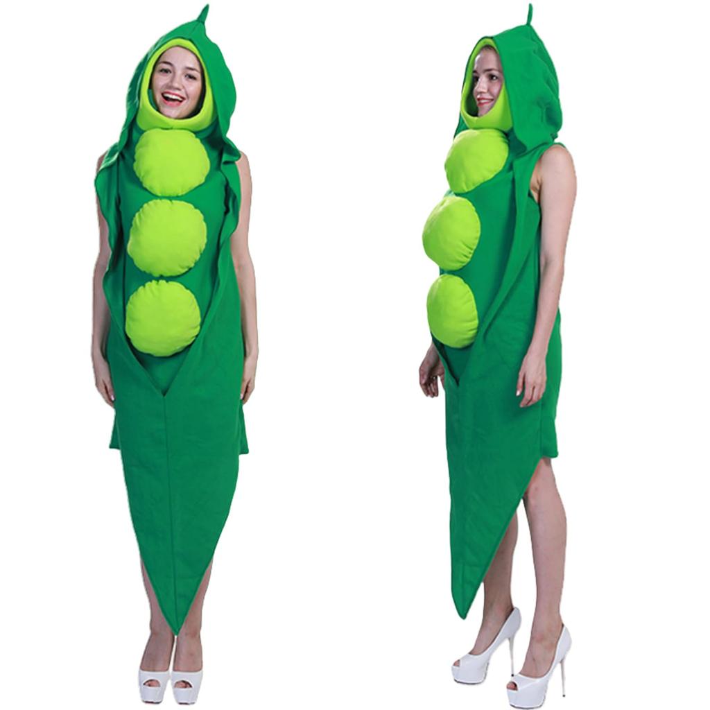 COSSA Halloween Funny and Hot Dog Bean Adult Costumes Banana, Pea, Vegetable, Costumes, Costumes, Unisex, (Pea)