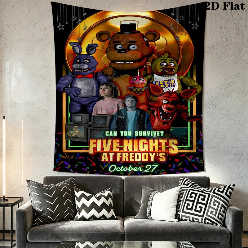 Five Nights Freddy'S Survival Horror Tapestry Background Cloth Wallmounted Homestay Soft Decoration Tapestry Soft Work Of Art
