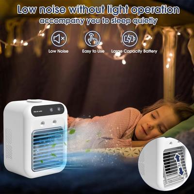 Rechargeable Mini Air Conditioner Portable Water Cooling Fan Humidifier Purifier Desktop Air Cooler Fan for Office Desktop