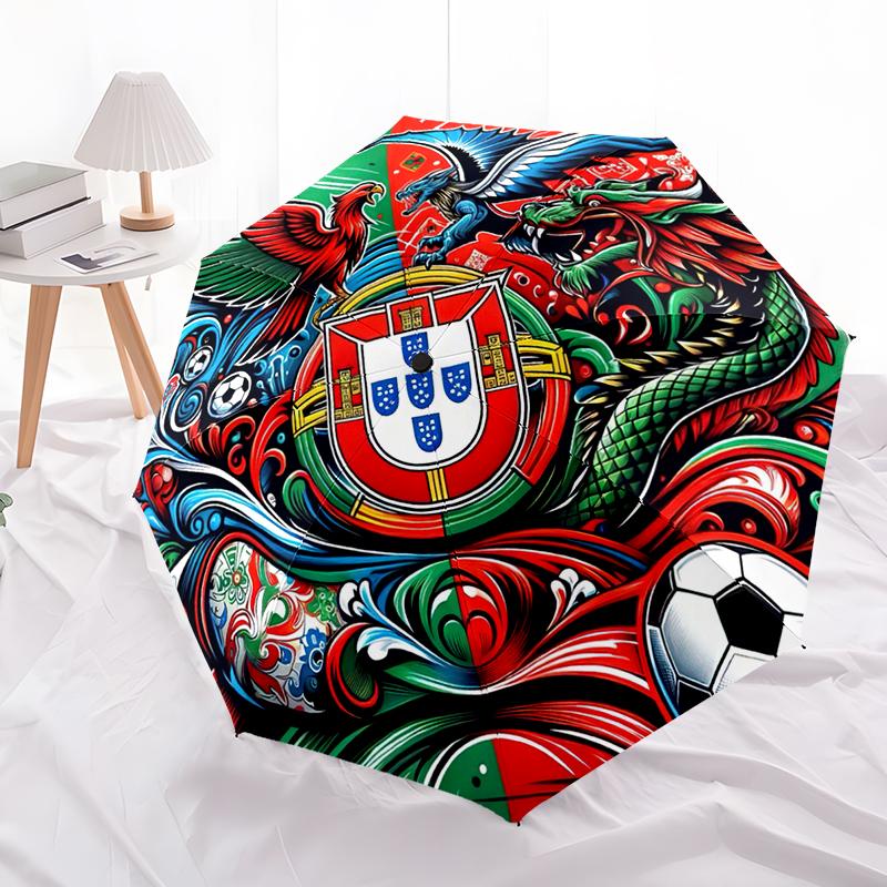 1pz Ombrello Squadra di Calcio Ombrello Pieghevole Portatile Struttura a Ossa di Ferro Struttura Ossea Struttura Esterna per Casa