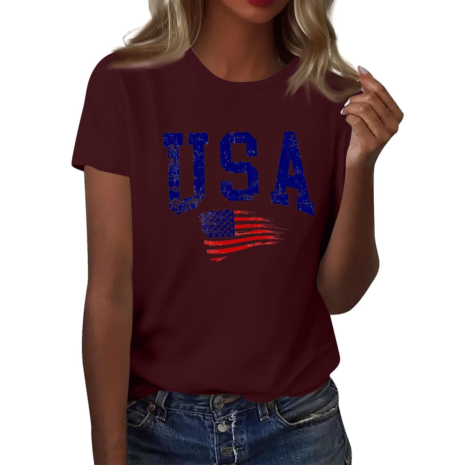 

Women s Casual Sunflower Print Street Slim Fit Short Sleeve T-Shirt Top S червоний