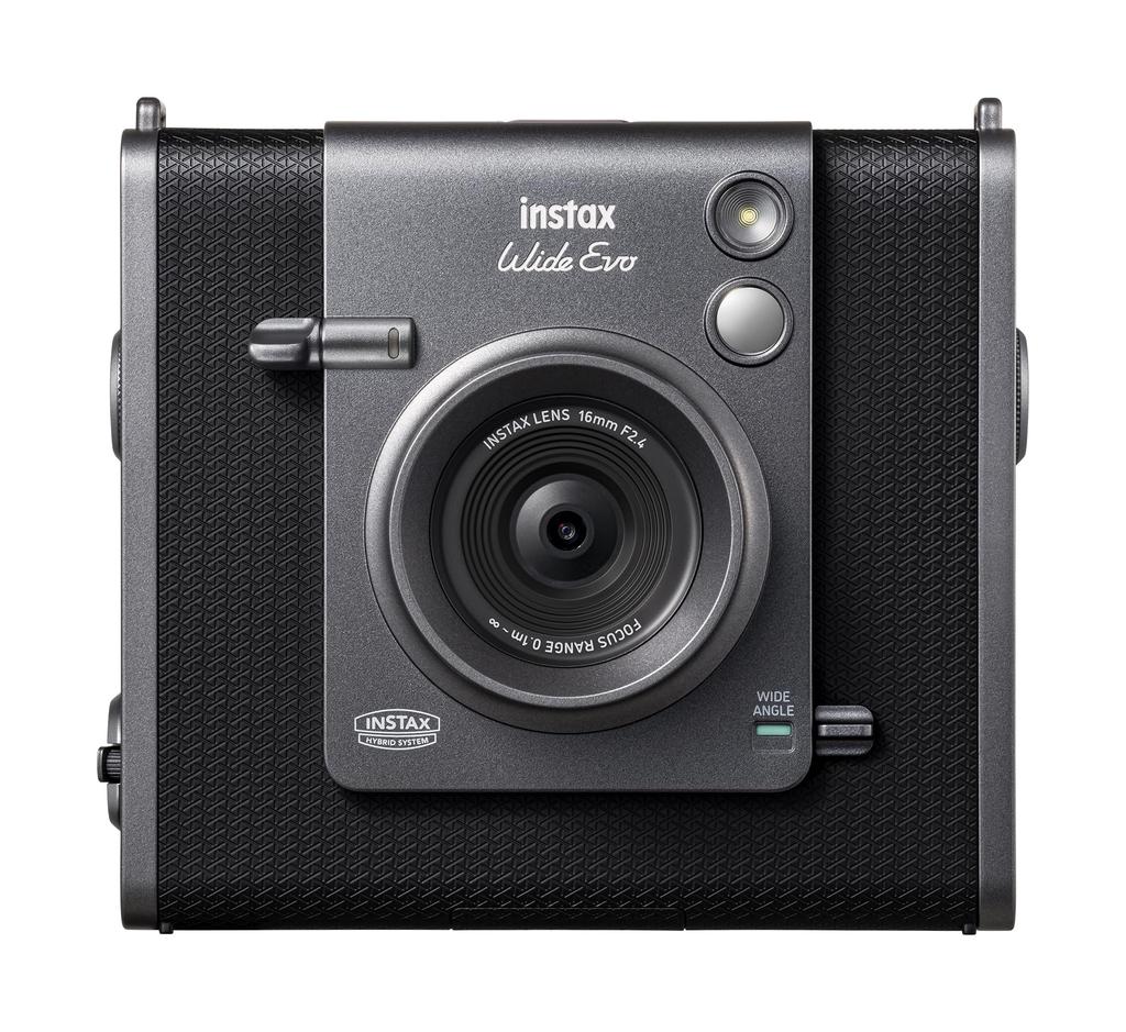 Fujifilm INSTAX Wide Evo instant film camera.