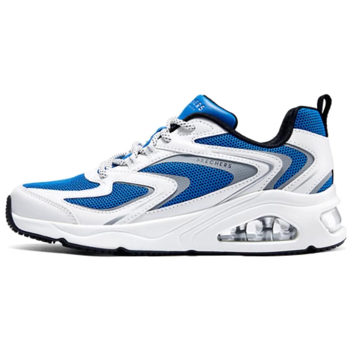 Skechers Street Series Retro Patchwork Soft Comfortable Low Top Casual Running Shoes Women sneaker White Blue 177424-WBL 37