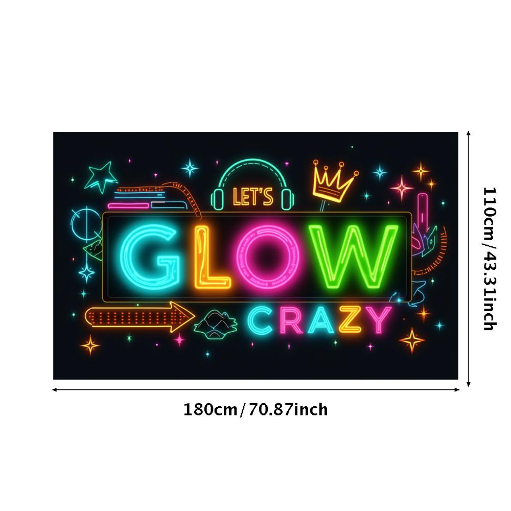 Neon Decoration Headphones Design Neon Party Banner Event Backdrop Party Prop Glow Party Banner For Night Event