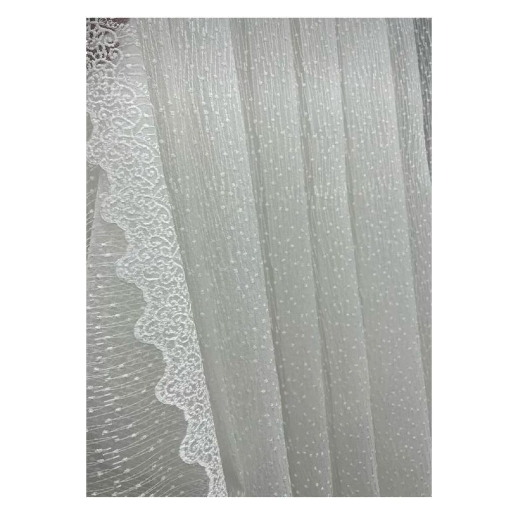 Non-iron 8020 Embroidery Drop Pattern Tulle Closely Pleated 1x3 Width