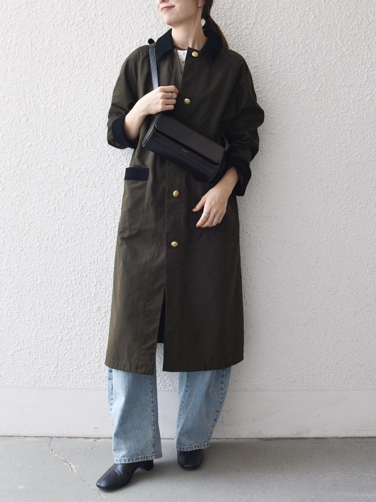 Ships Any A-Line Long Coat with Stand Collar, 724160030, Olive, One Size