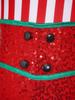 Girls Candy Cane Costume Sleeveless Striped Sequins Bowknot Unitard Christmas Dance Performance Outfit