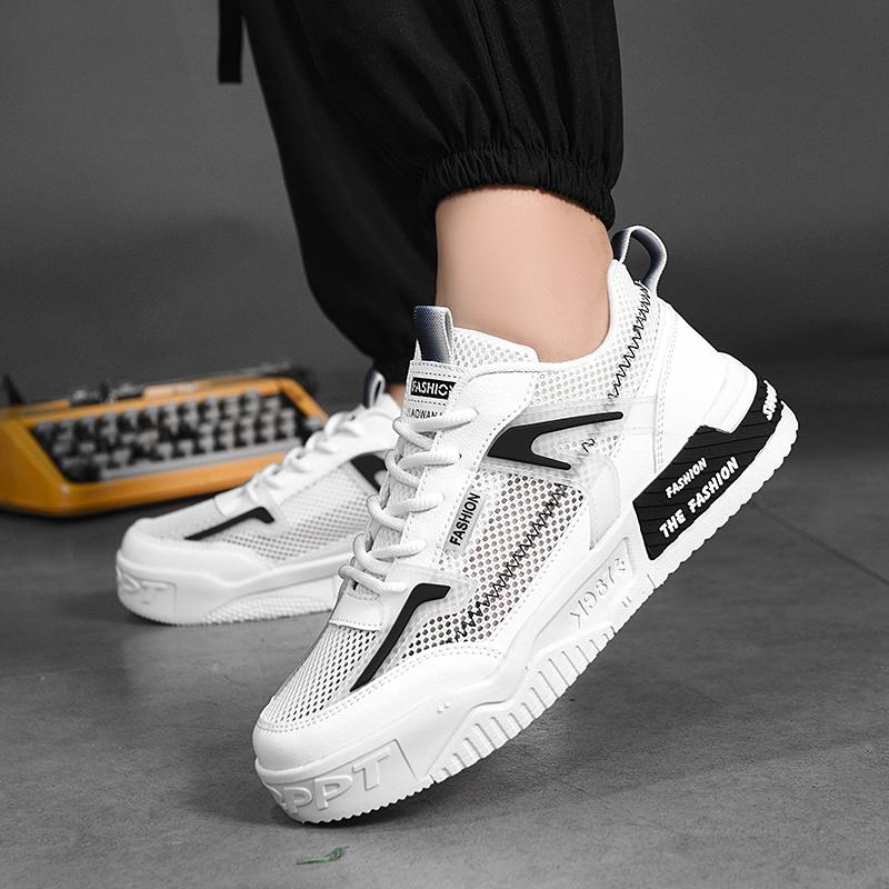 

Модная обувь для мужчин, вулканизированные кроссовки, дышащие, уличные, повседневные, спортивные, прогулочные, мужские, летние 39 чёрный