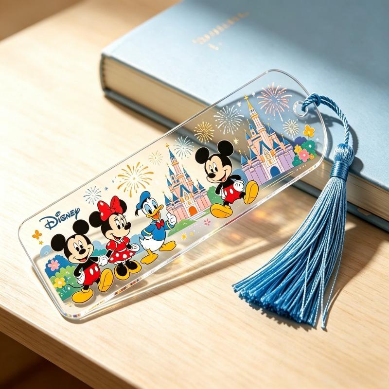 Disney Mickey and Minnie Acrylic Page Marker Design As A Reading Aid for Book Lovers and Teens with Tassel Accents