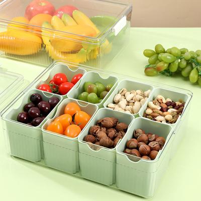 Box Bins Clear with 4 Detachable Refrigerator Storage Lid Large Capacity Rectangle Fridge Vegetables