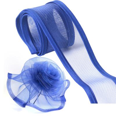 Nastro di Rilegatura a Rete Largo 5 cm Nastro di Tulle Nastro di Rilegatura per Cappello in Sinamay Rifinitura per Progetti di Creazione di Fiocchi Fasce Materiali
