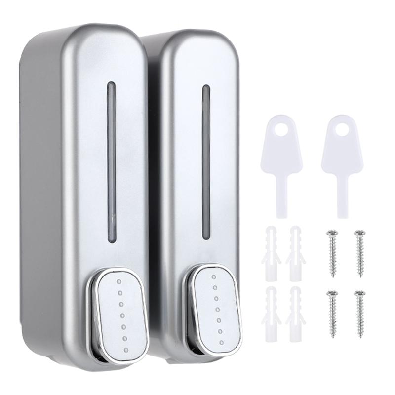 

700 мл настенный дозатор мыла ручной дозатор шампуня гель для душа лосьон контейнер жидкое мыло для рук дозатор для ванной комнаты серебряный