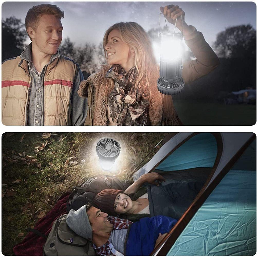 Portable Portable Electric Fan Solar Powered LED Fan Lantern  Outdoor Activities