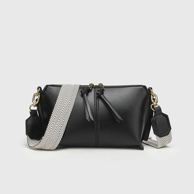 

Za Cross-border Women s Bag 2024 New Style Shell Fashionable All-matching Commuter Wide Shoulder Straps Single Cross-slung Small чорний